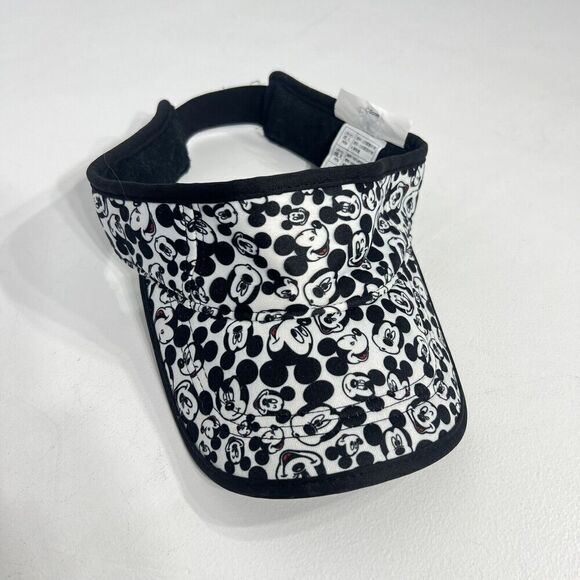 Disney Mickey Mouse Expressions Sun Visor Adult Hat Black & White Soft Cushioned - Picture 1 of 6